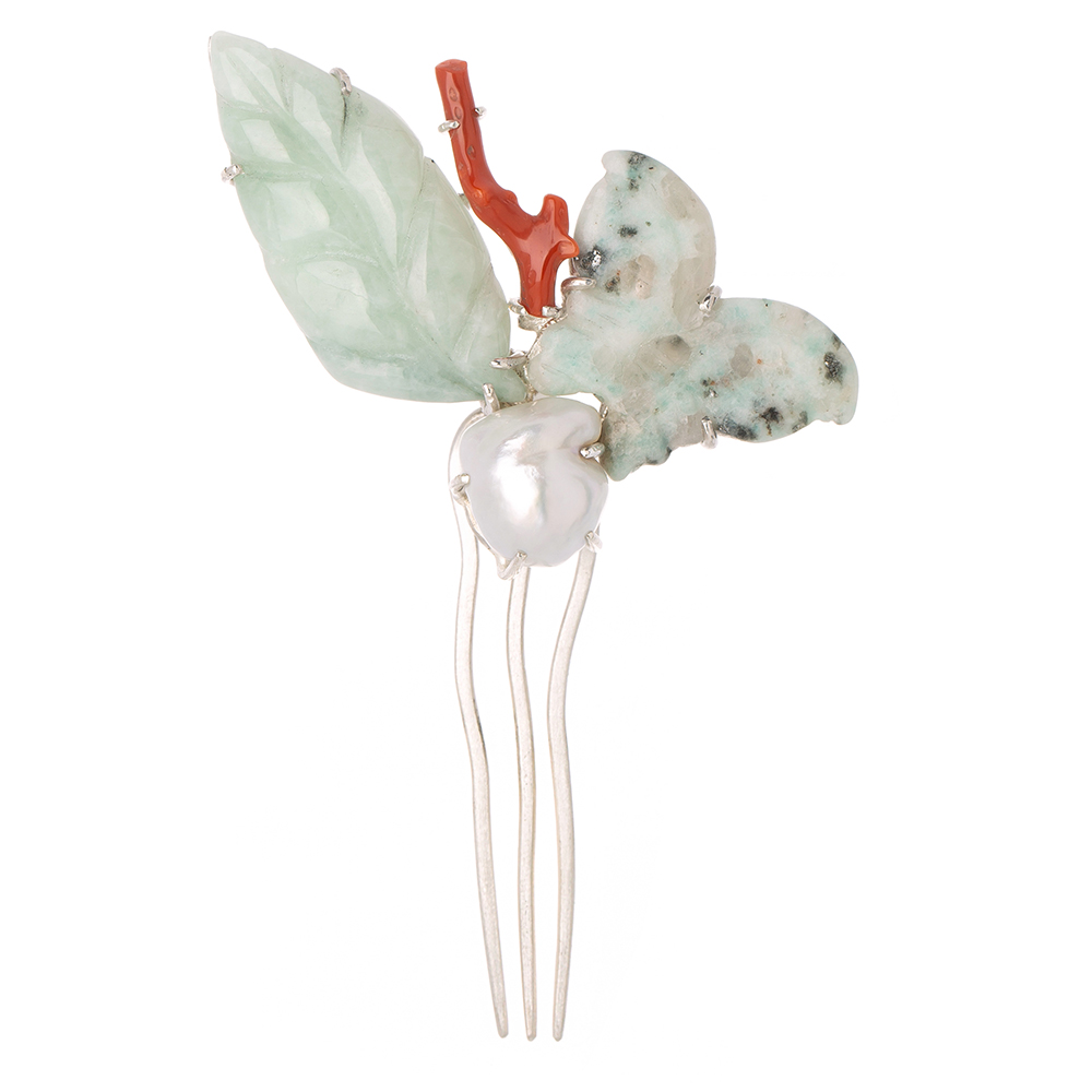 Jade pearl dwikkoji hair ornament
