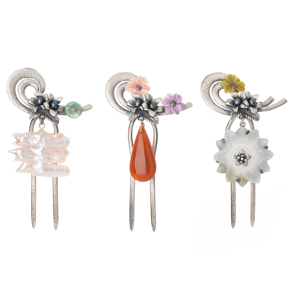 Jade pearl dwikkoji hair ornament
