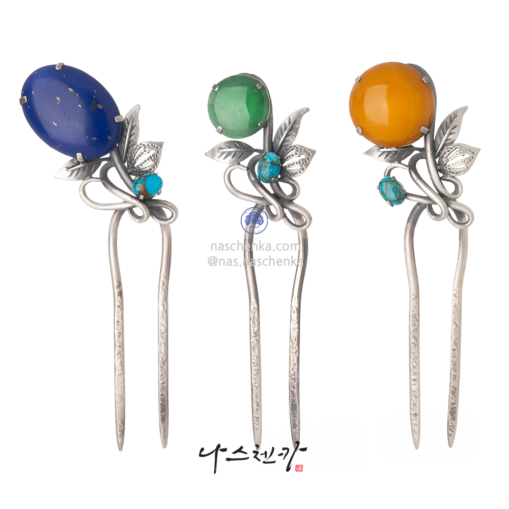 Amber jade dwikkoji hair ornament