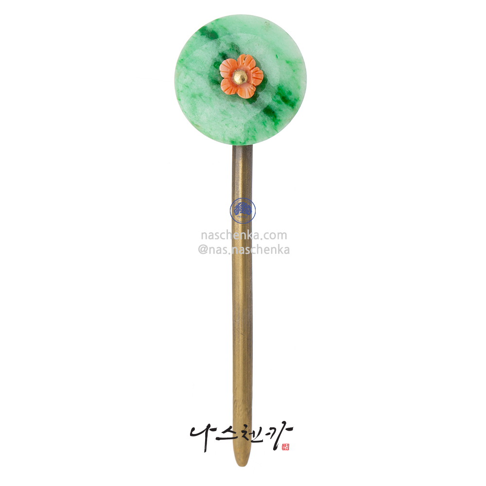 Jade coral dwikkoji hair ornament