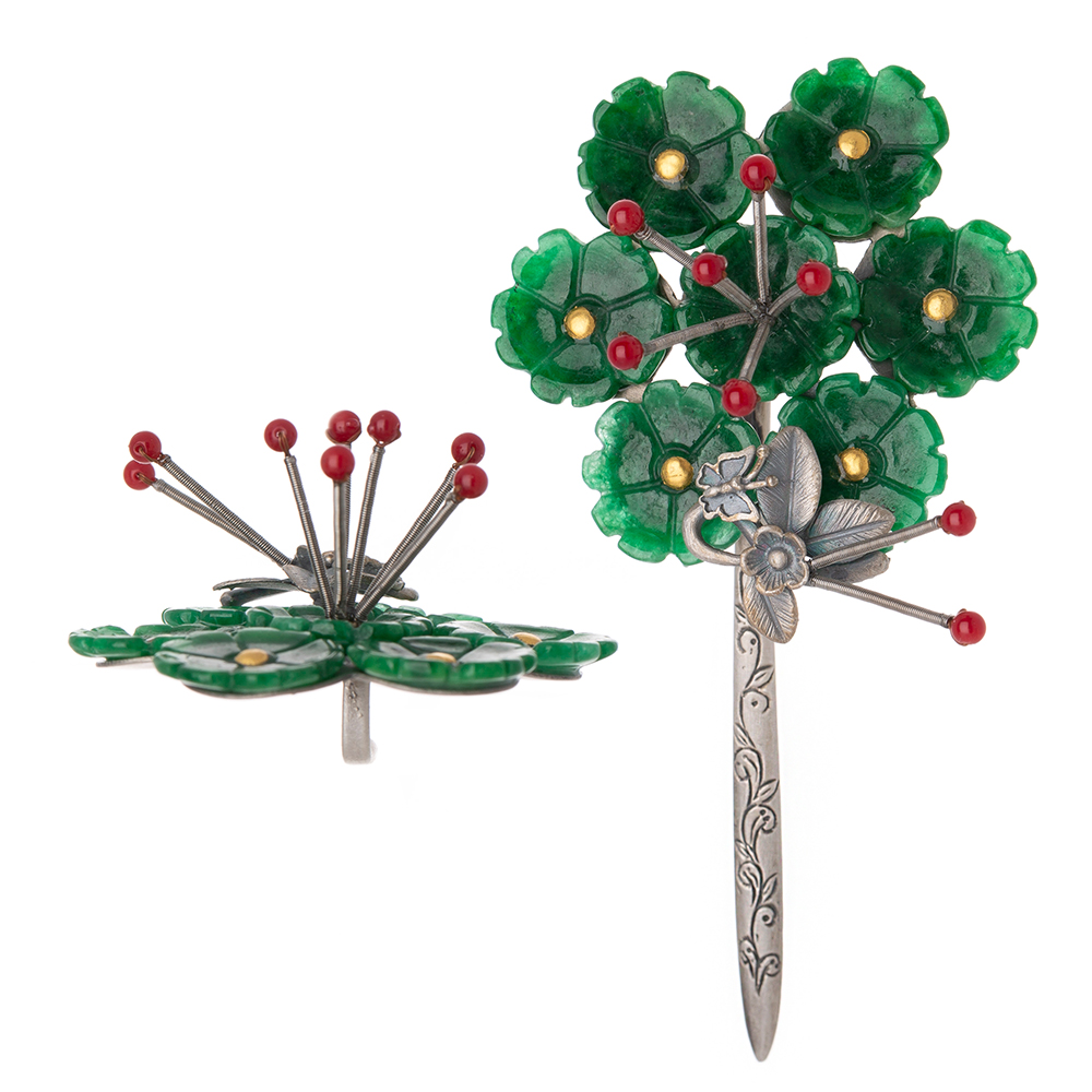 Silver dwikkoji hair ornament