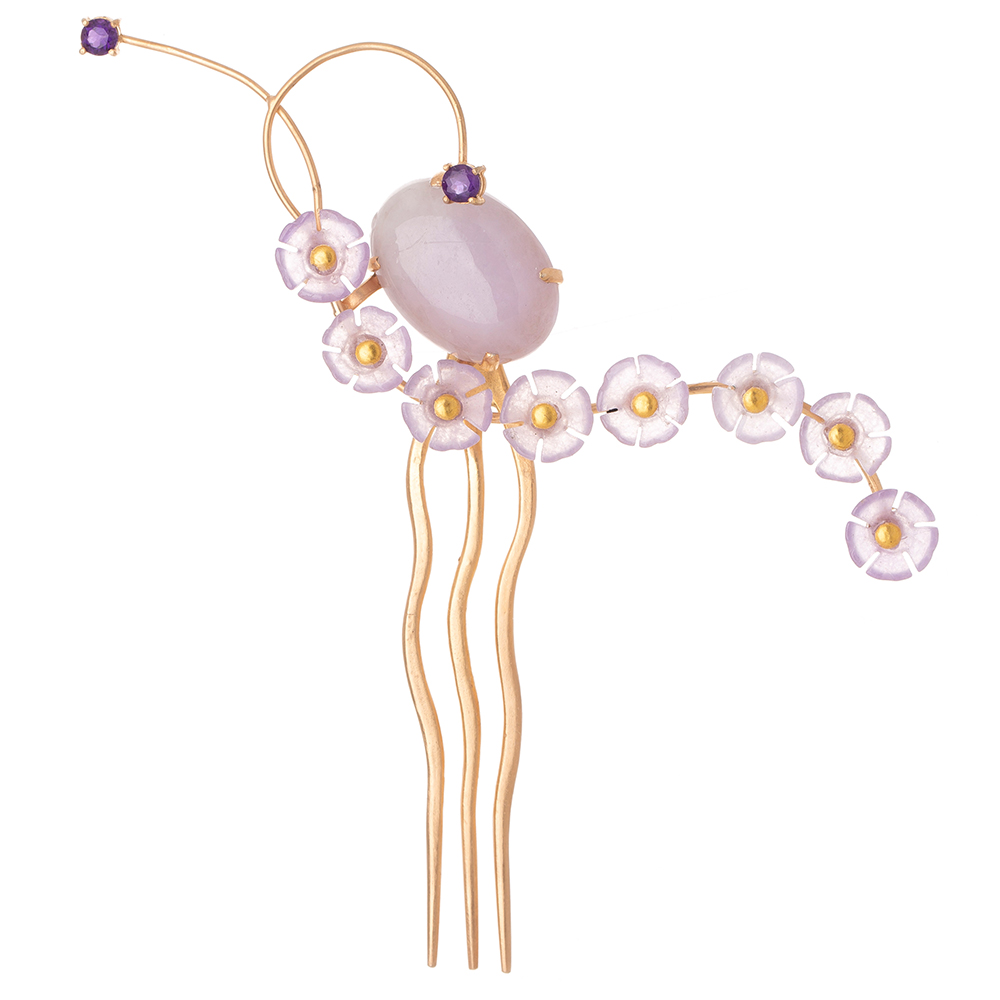 Lavender jade dwikkoji hair ornament