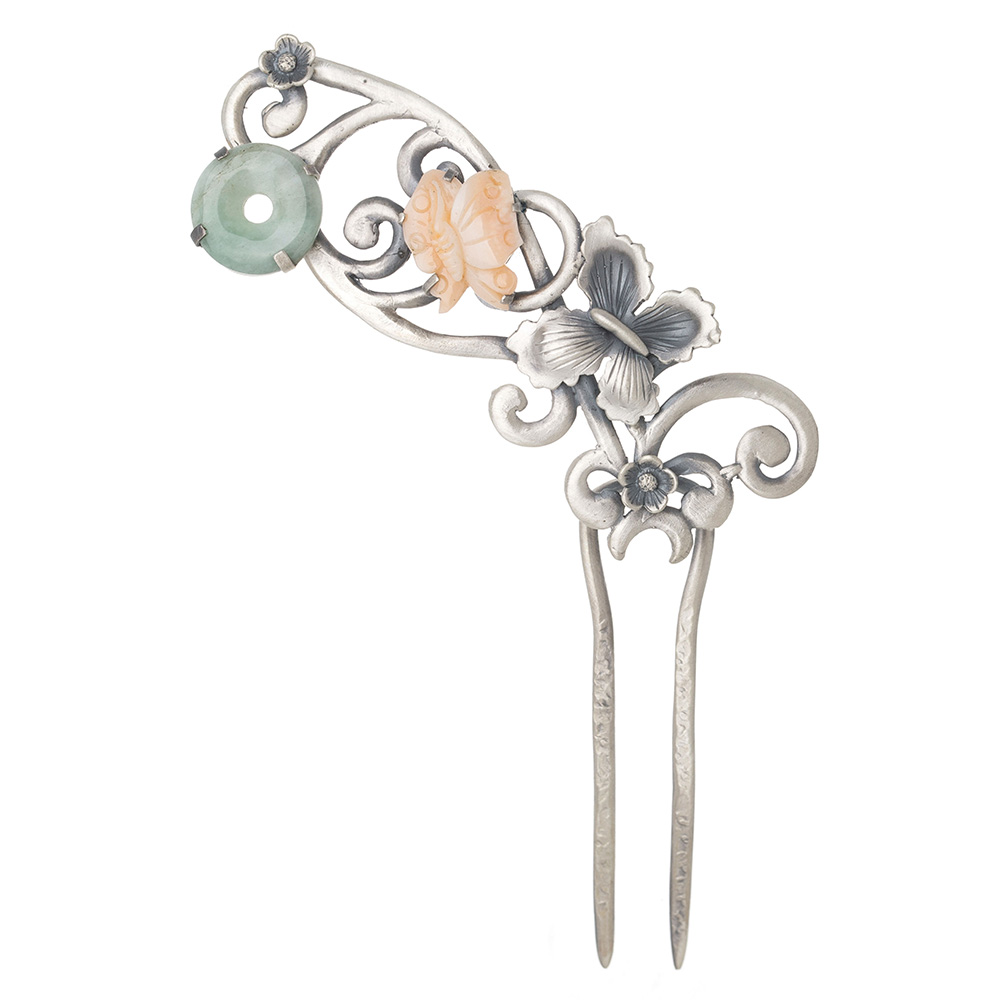 Jade coral dwikkoji hair ornament