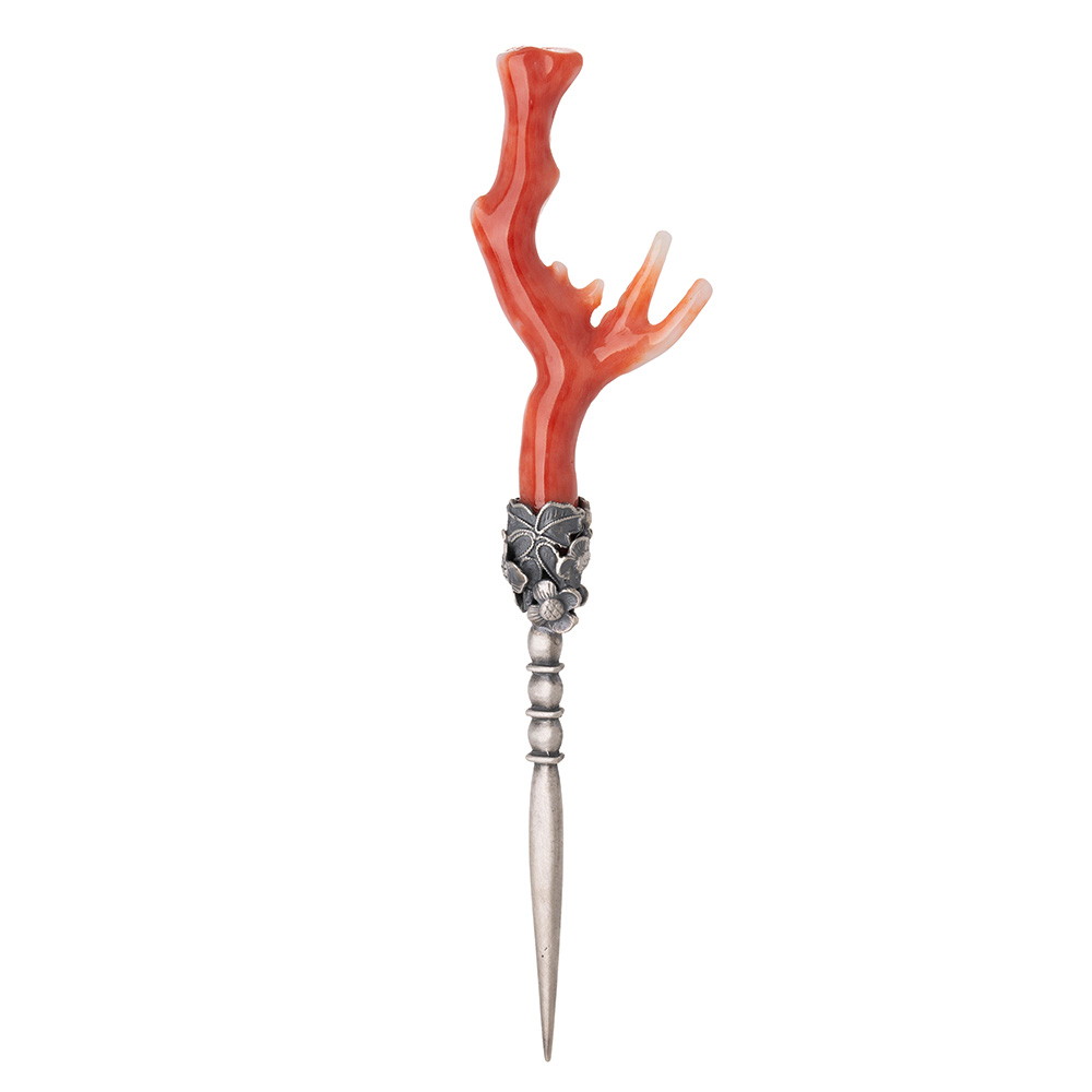 Flower coral dwikkoji hair ornament