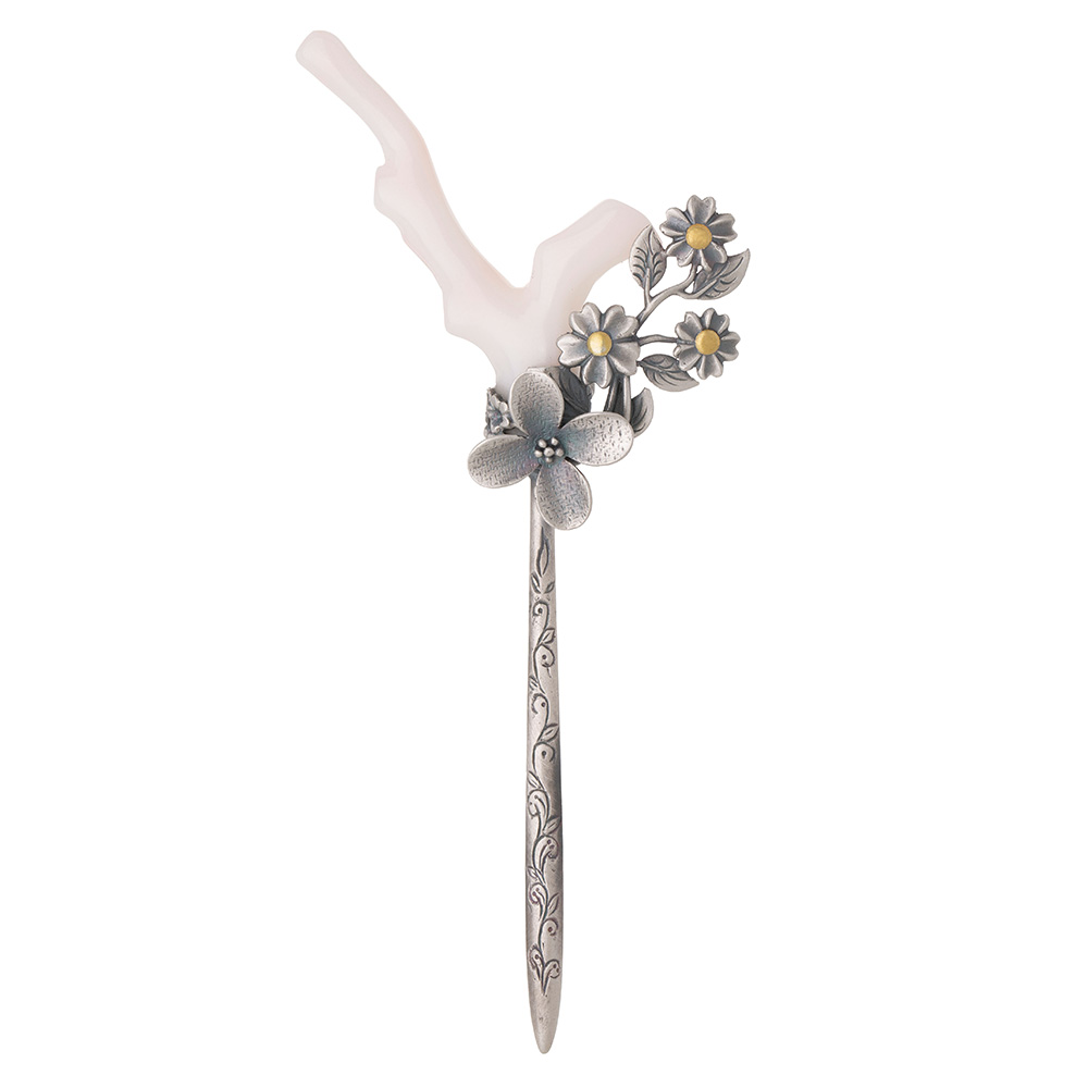 Flower coral dwikkoji hair ornament