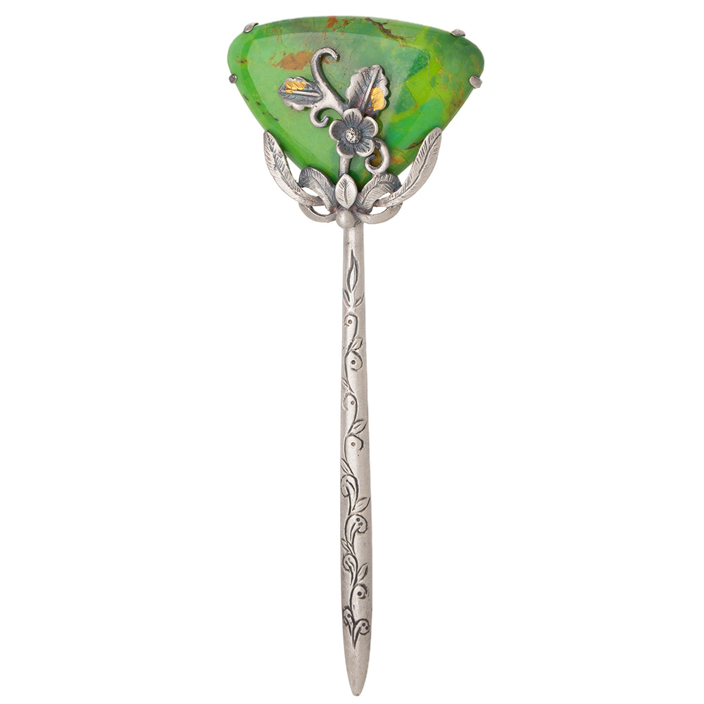 Turquoise silver dwikkoji hair ornament No. 2