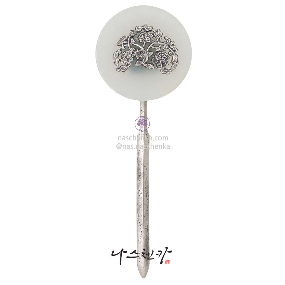 Jade silver dwikkoji hair ornament