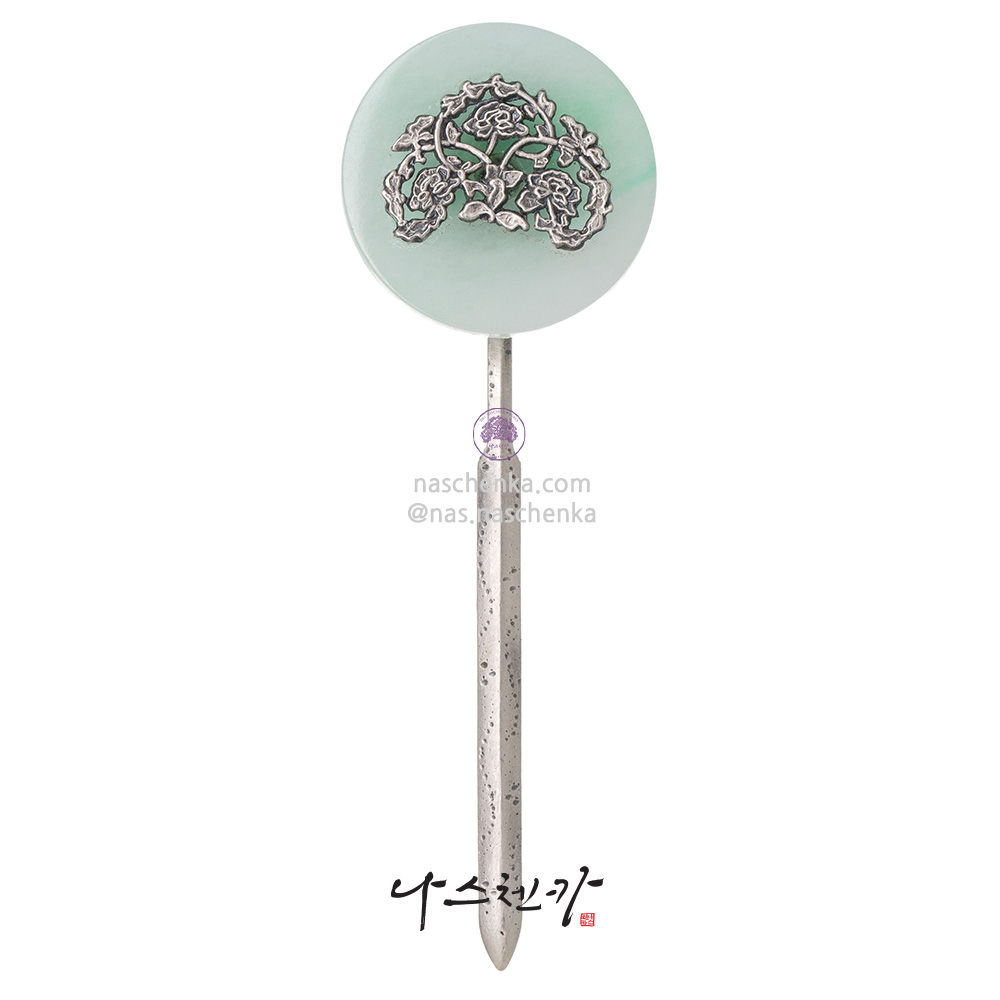 Jade silver dwikkoji hair ornament No. 2