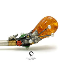Amber silver binyeo hairpin (Amber Binyeo)