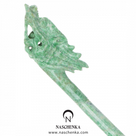 Dragon jade binyeo hairpin (NASCHENKA Signature Binyeo)