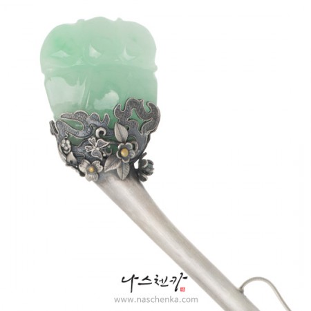 Jade silver binyeo hairpin (NASCHENKA Signature Binyeo)