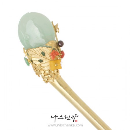 Jade silver binyeo hairpin (NASCHENKA Signature Binyeo)