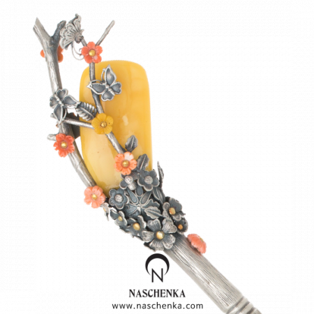 Amber binyeo hairpin