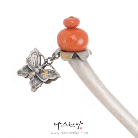 Coral binyeo hairpin