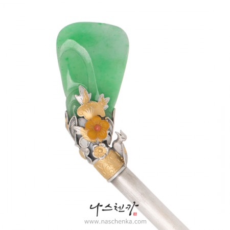Jade silver binyeo hairpin (NASCHENKA Signature Binyeo)
