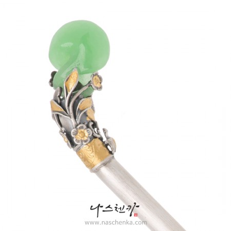 Jade silver binyeo hairpin (NASCHENKA Signature Binyeo)