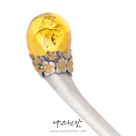 Amber silver binyeo hairpin (Amber Binyeo)