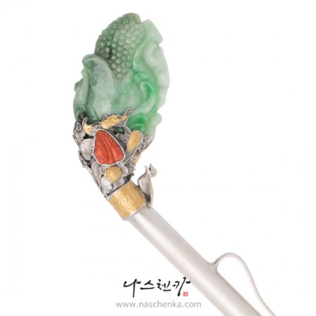 Jade silver binyeo hairpin (NASCHENKA Signature Binyeo)