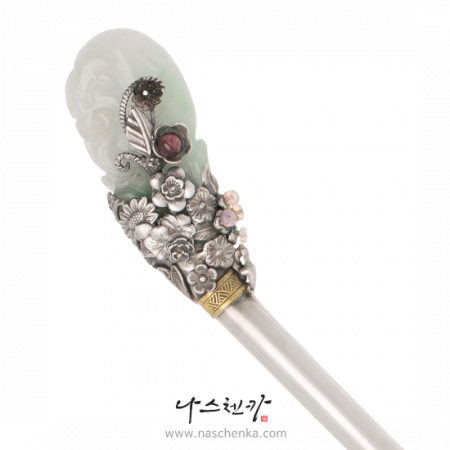 Jade silver binyeo hairpin (NASCHENKA Signature Binyeo)