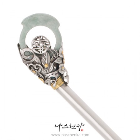 Jade silver binyeo hairpin (Jade Binyeo)