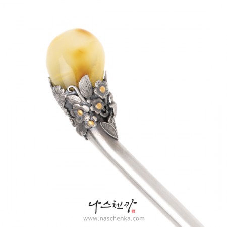 Amber silver binyeo hairpin (Amber Binyeo)