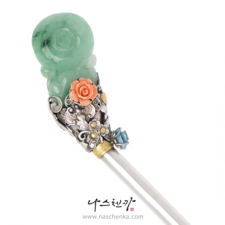 Jade silver binyeo hairpin (Jade Binyeo)