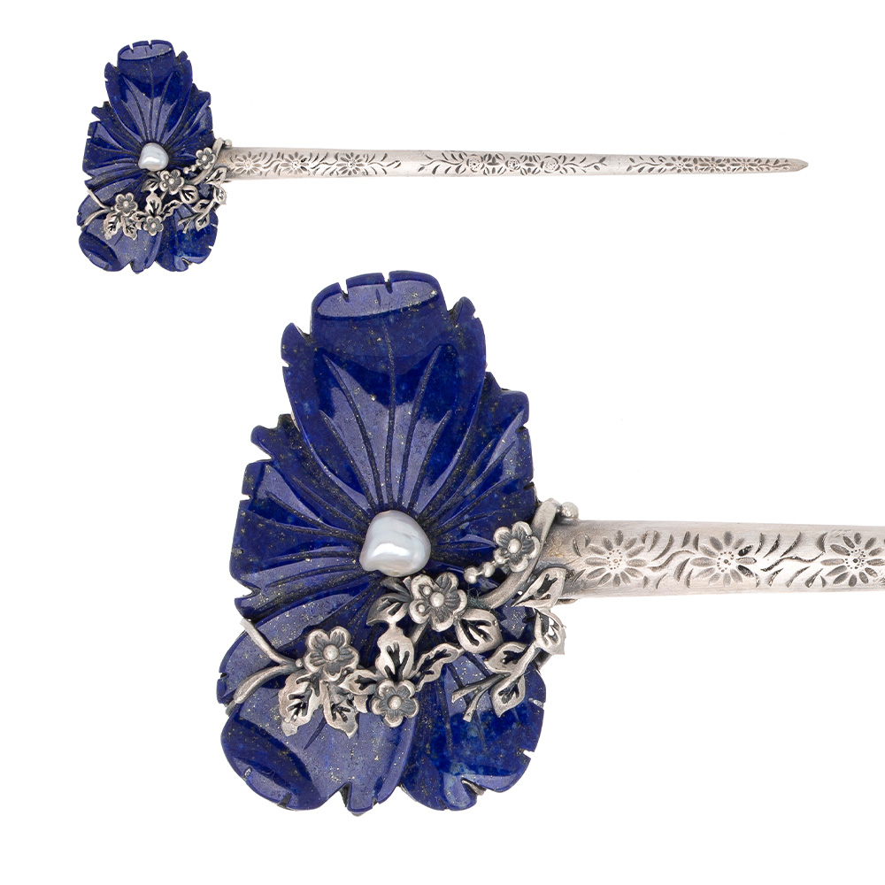 Flower silver binyeo hairpin No. 2 (NASCHENKA Signature Binyeo)