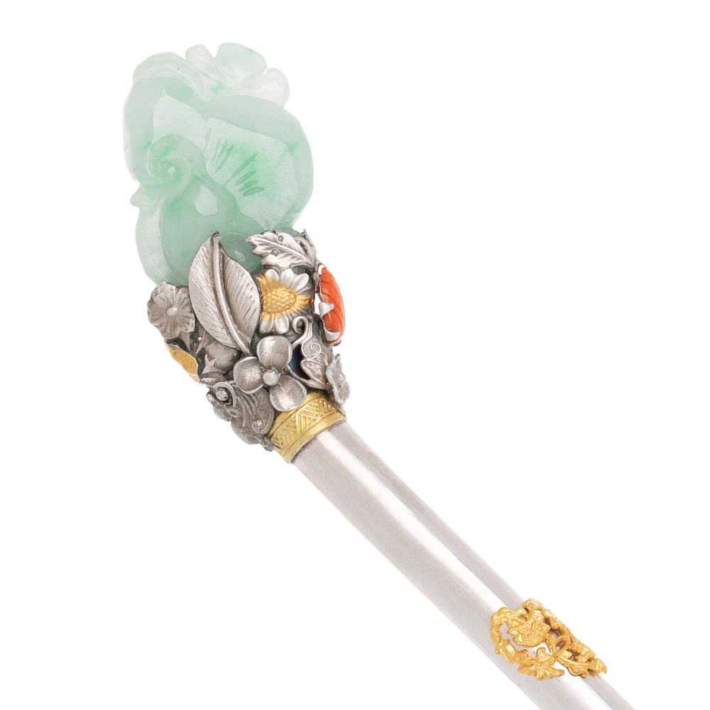 Jade silver binyeo hairpin (Jade Binyeo)