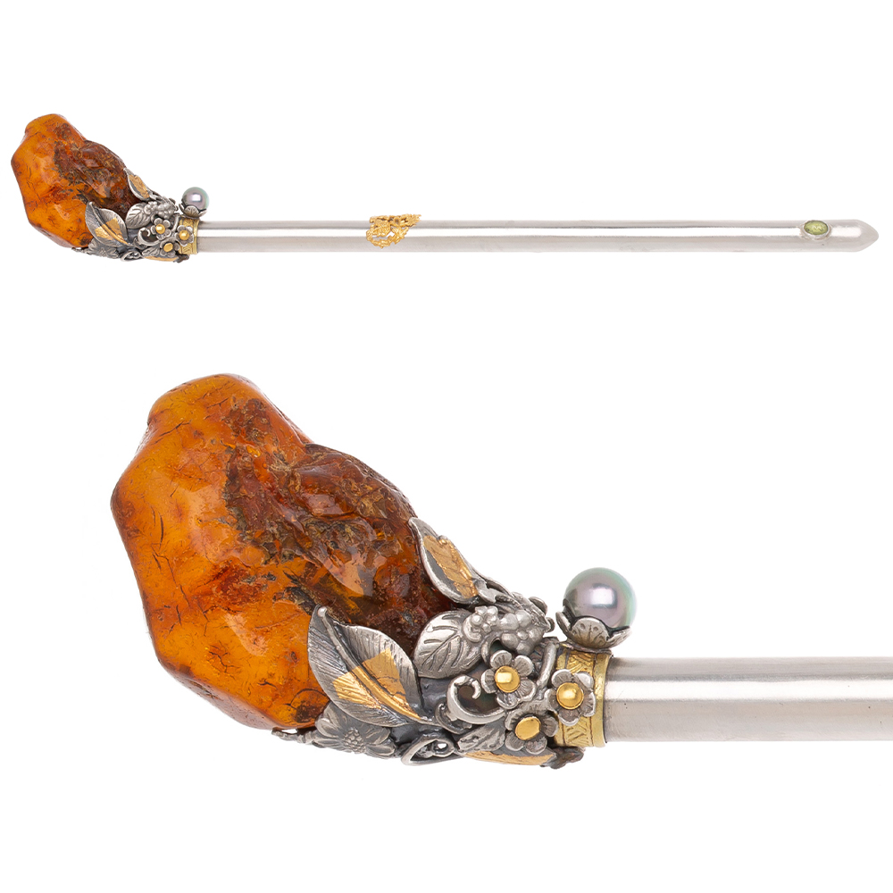 Amber gemstone binyeo hairpin (Amber Binyeo)