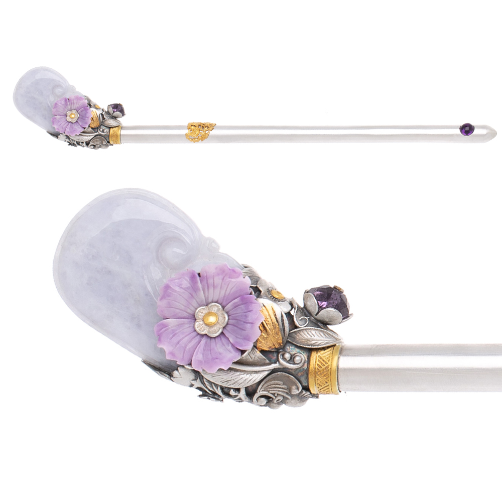 Lavender jade binyeo hairpin (NASCHENKA Signature Binyeo)