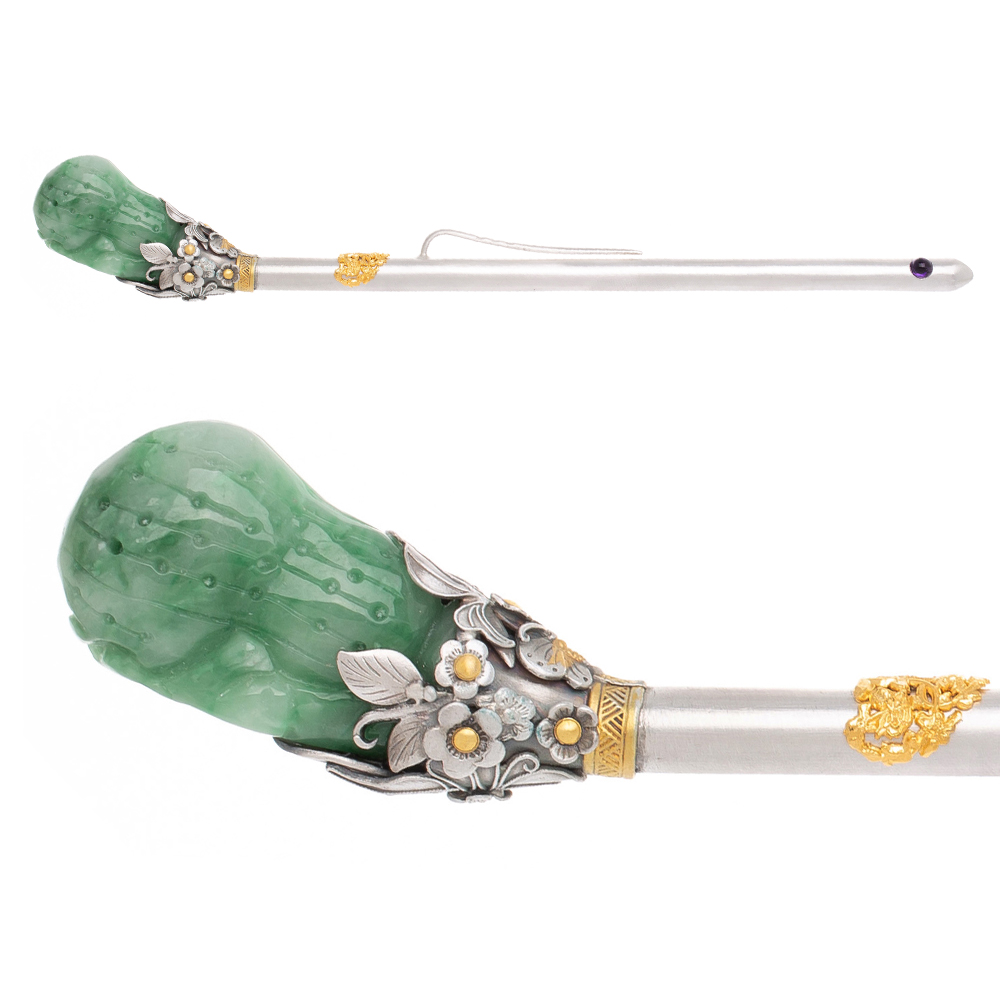 Jade silver binyeo hairpin (NASCHENKA Signature Binyeo)