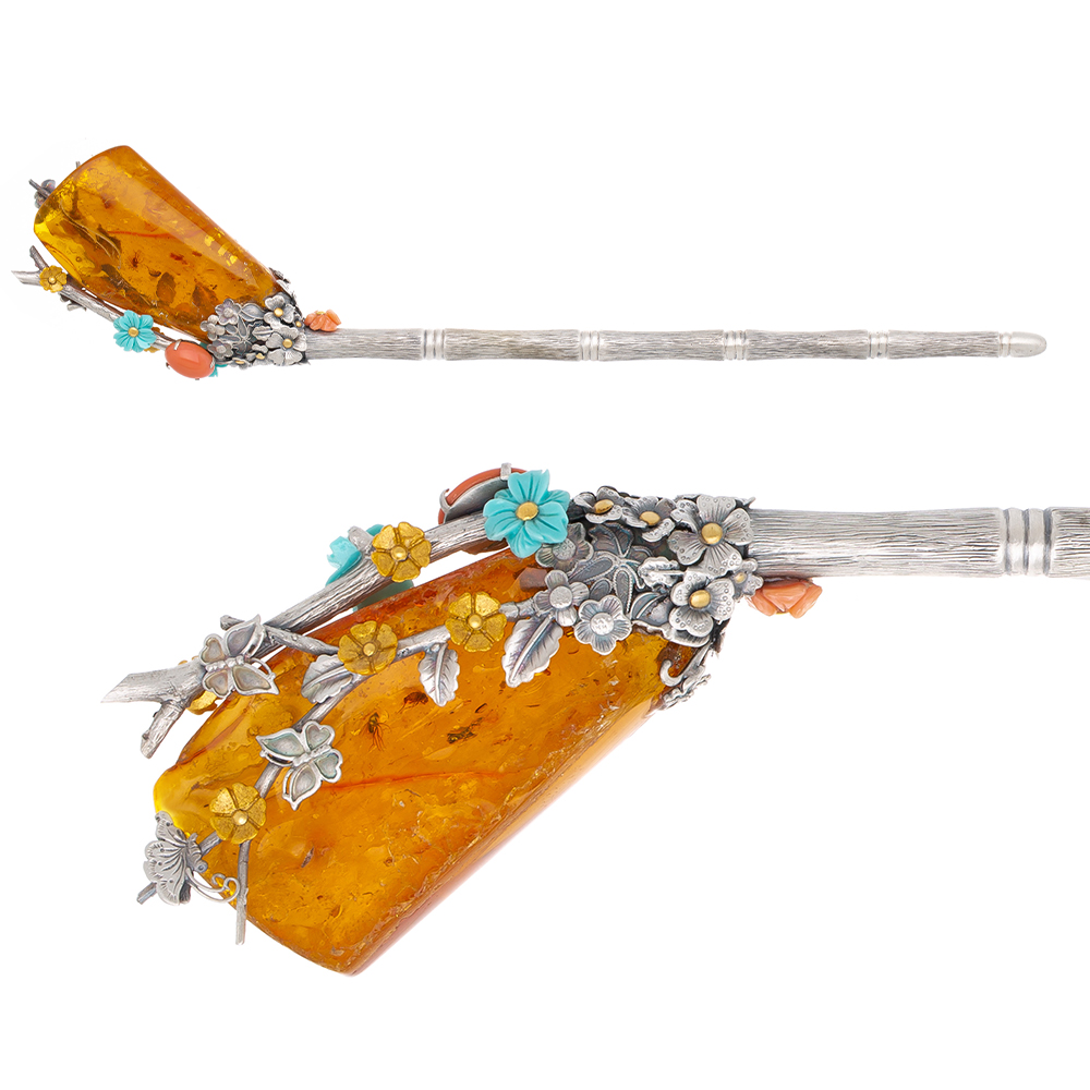 Amber gemstone binyeo hairpin (Amber Binyeo)