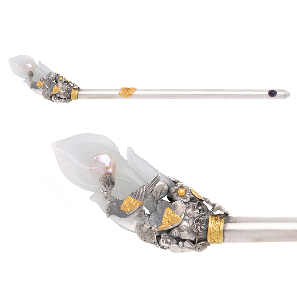 Jade silver binyeo hairpin (NASCHENKA Signature Binyeo)