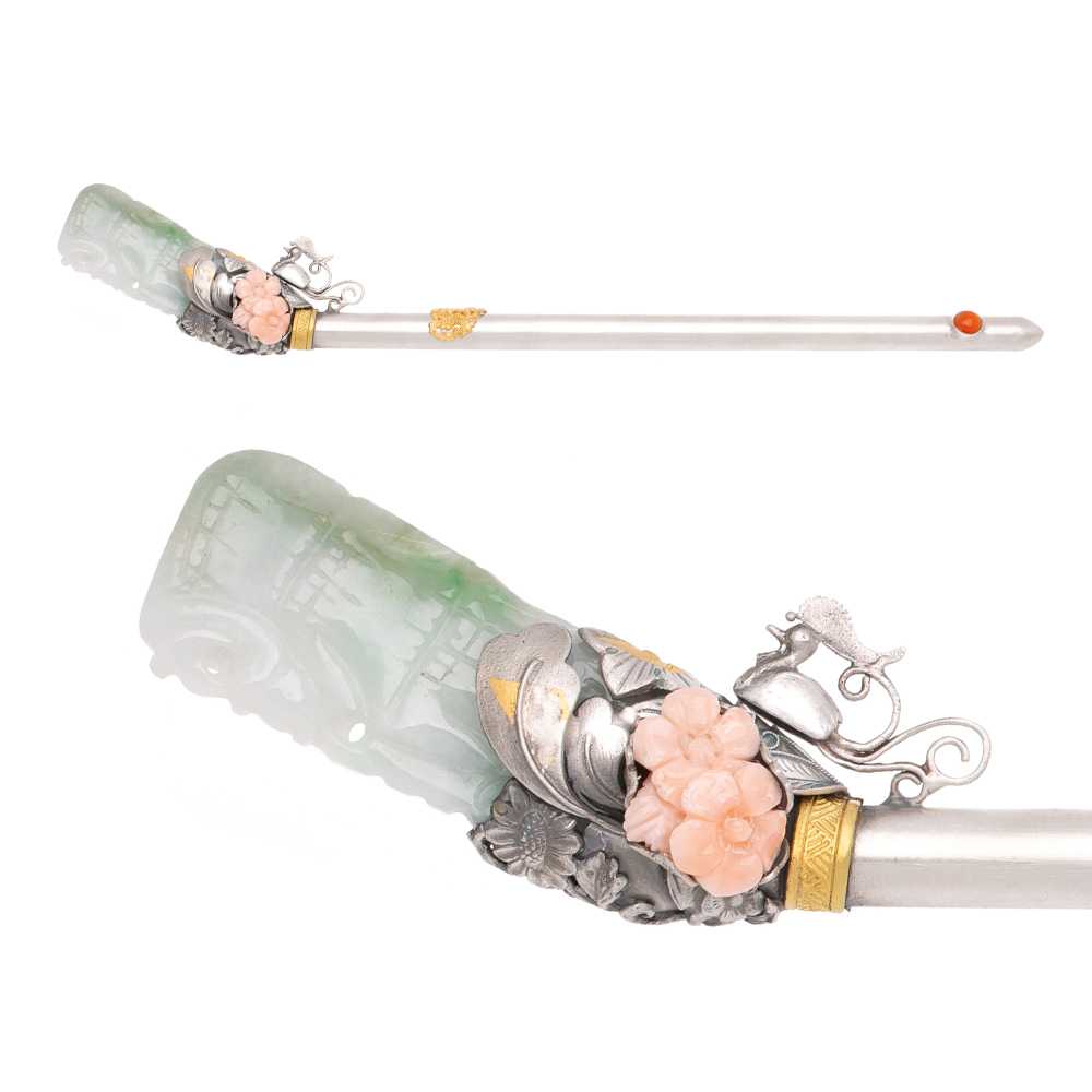 Jade silver binyeo hairpin (NASCHENKA Signature Binyeo)