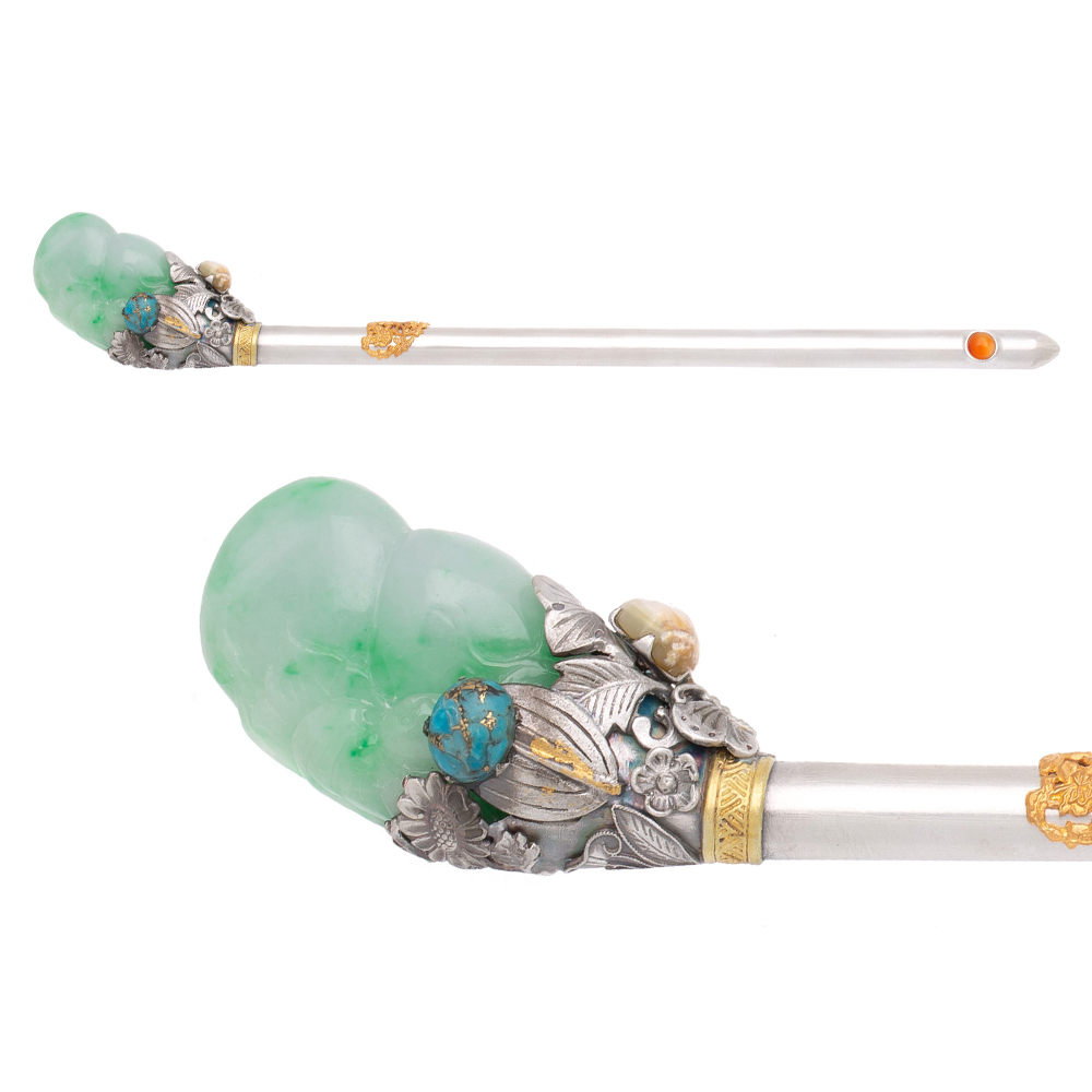 Jade silver binyeo hairpin (NASCHENKA Signature Binyeo)