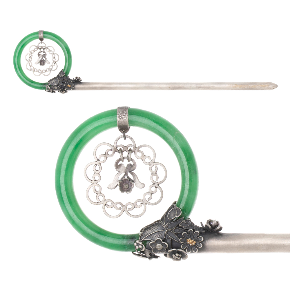 Jade silver binyeo hairpin (NASCHENKA Signature Binyeo)