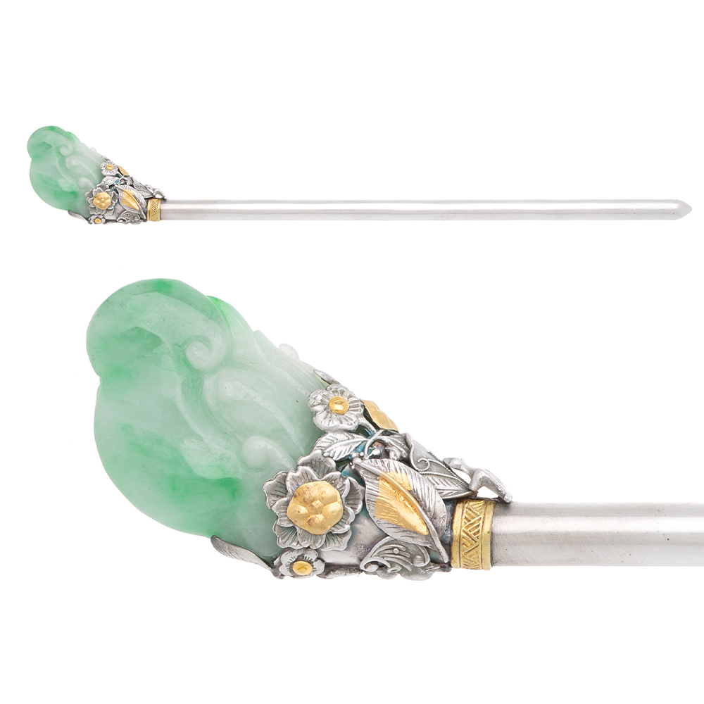 Jade silver binyeo hairpin (NASCHENKA Signature Binyeo)