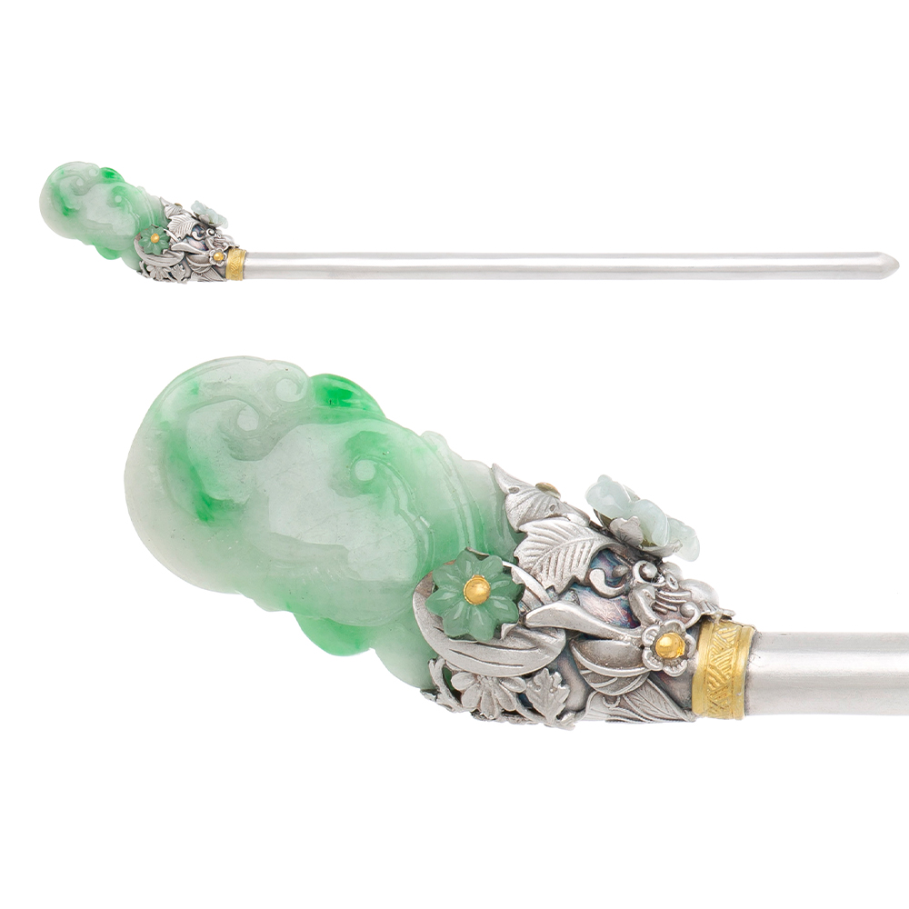 Jade silver binyeo hairpin (NASCHENKA Signature Binyeo)