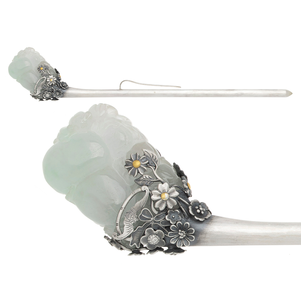 Jade silver binyeo hairpin (NASCHENKA Signature Binyeo)