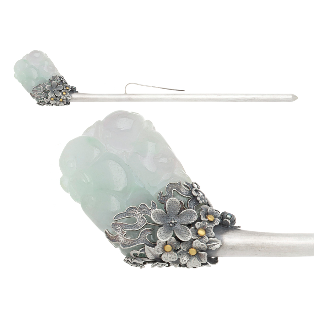 Jade silver binyeo hairpin (NASCHENKA Signature Binyeo)