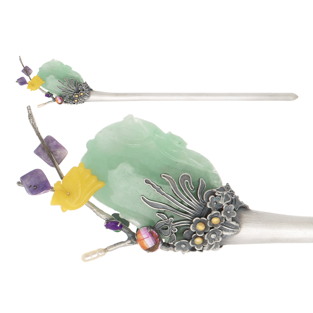 Amber jade binyeo hairpin (NASCHENKA Signature Binyeo)