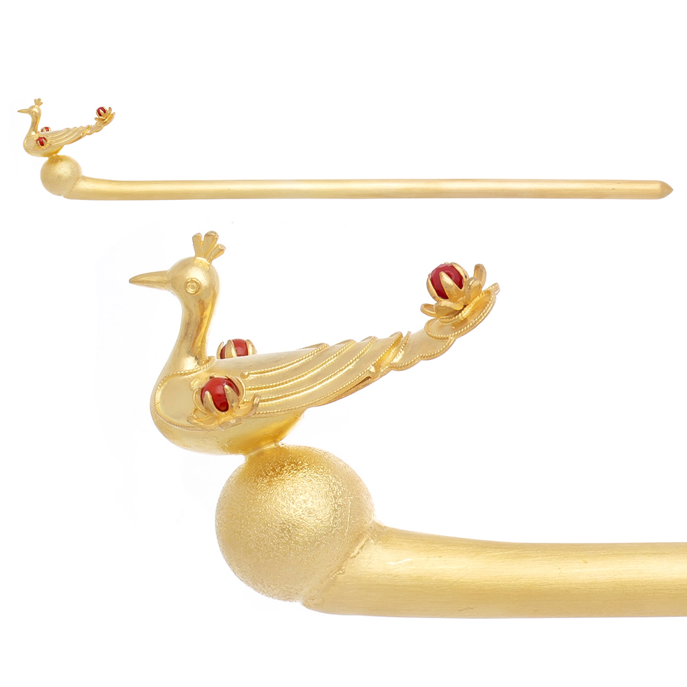 Mandarin duck silver binyeo hairpin (Royal Motif Binyeo)