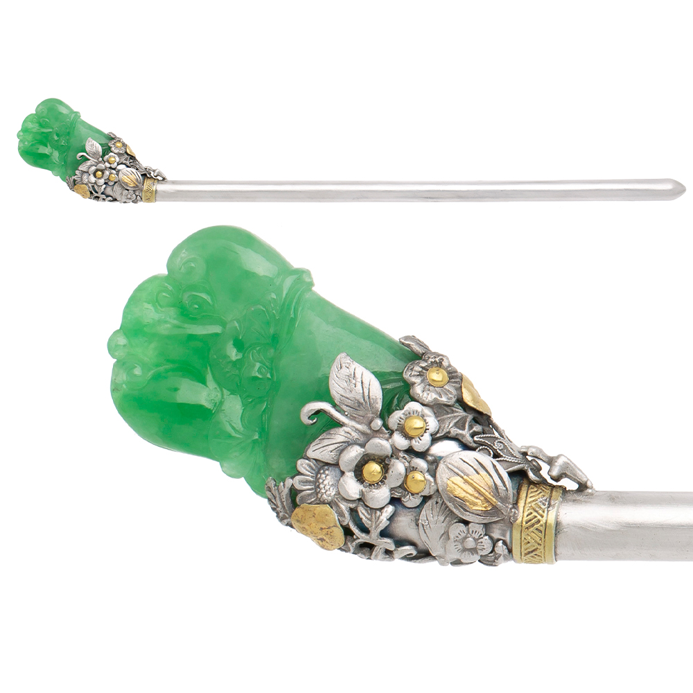 Jade silver binyeo hairpin (NASCHENKA Signature Binyeo)
