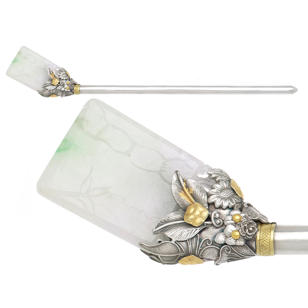 Jade silver binyeo hairpin (NASCHENKA Signature Binyeo)