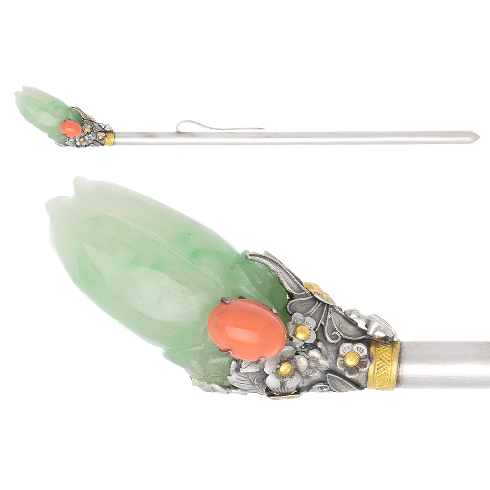 Jade silver binyeo hairpin (NASCHENKA Signature Binyeo)