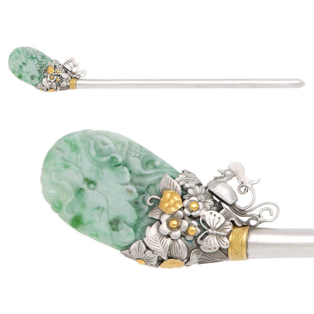 Jade silver binyeo hairpin (Jade Binyeo)
