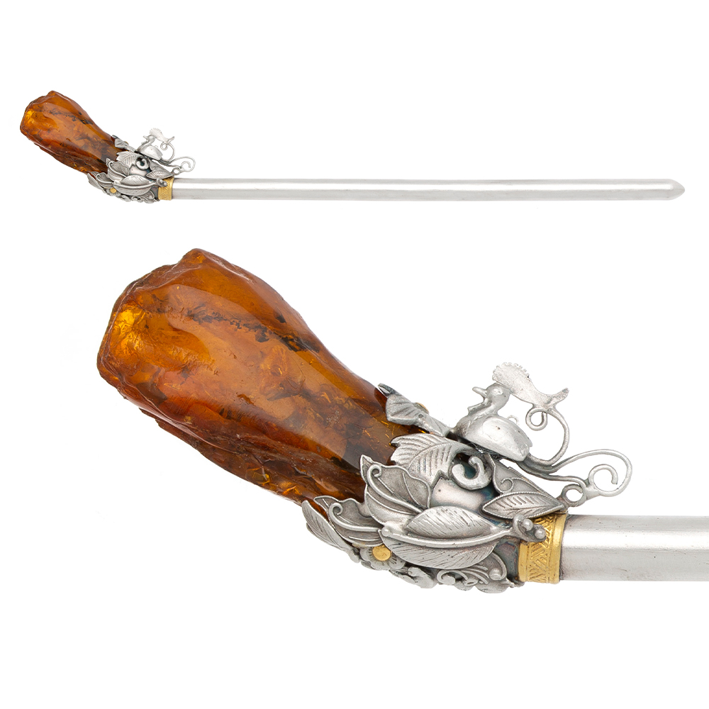 Amber silver binyeo hairpin (Amber Binyeo)