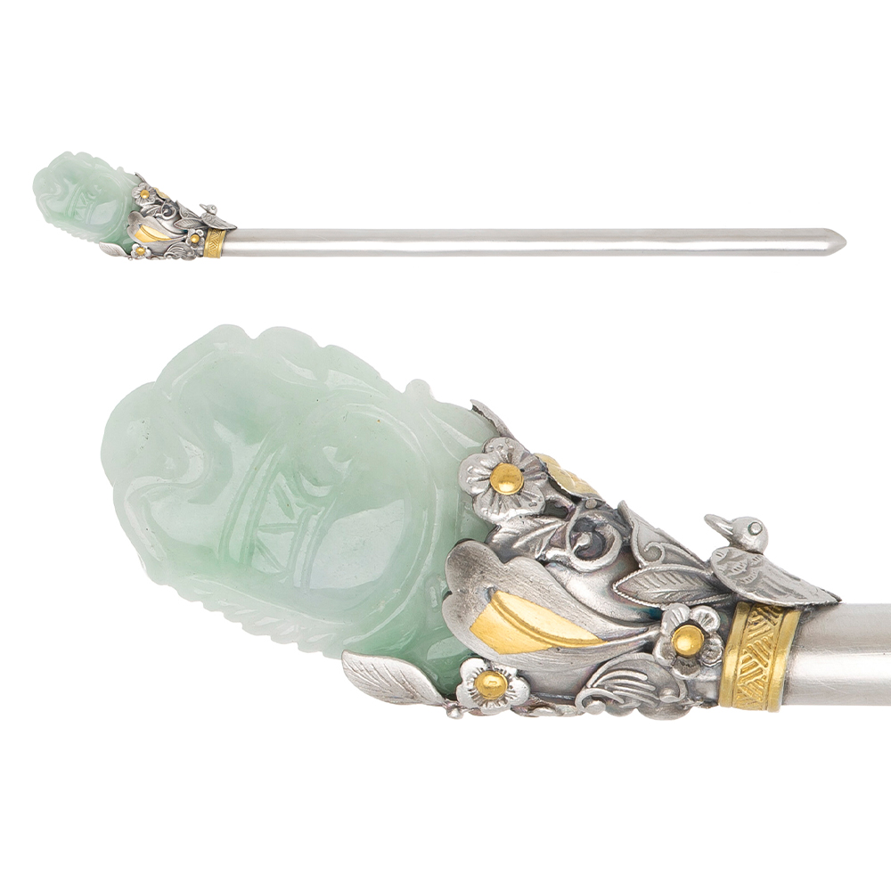 Jade silver binyeo hairpin (NASCHENKA Signature Binyeo)