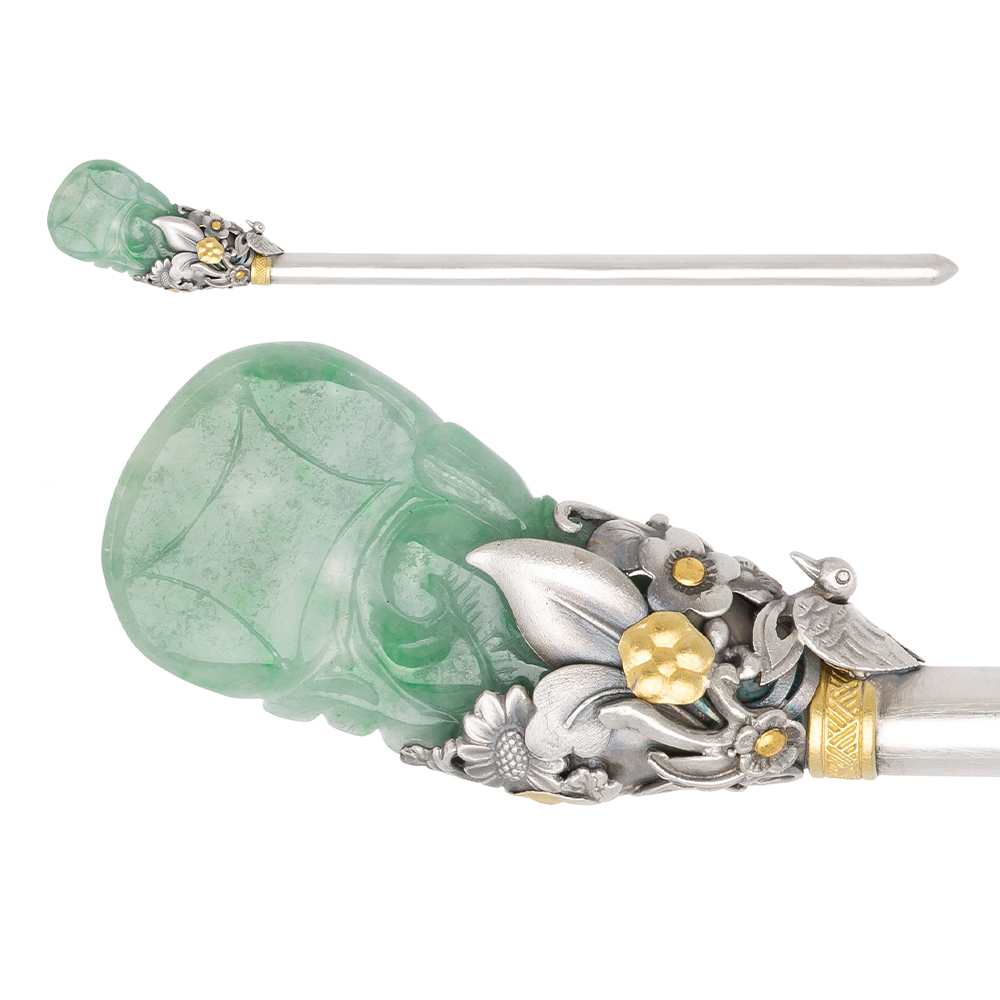 Jade silver binyeo hairpin (NASCHENKA Signature Binyeo)