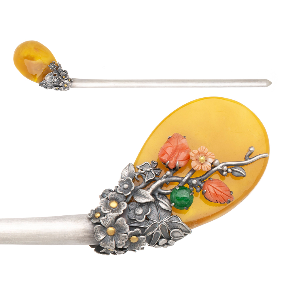 Amber binyeo hairpin